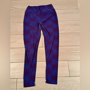 Lula roe Blue Purple Patterned Leggings one size fits most 2-12 women’s